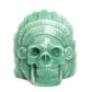 4.5" Green Aventurine Carved Crystal Indian Skull Sculpture Healing Quartz