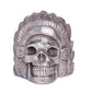5" Silver Obsidian Carved Crystal Indian Skull Figurine Healing Quartz
