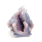 4.5" Amethyst Geode Agate Carved Crystal Wolf Head Figurine Realistic Healing Quartz