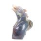 6.5" Druzy Agate Carved Crystal Wolf Figurine Realistic Healing Quartz Decor