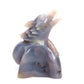 6.5" Druzy Agate Carved Crystal Wolf Figurine Realistic Healing Quartz Decor