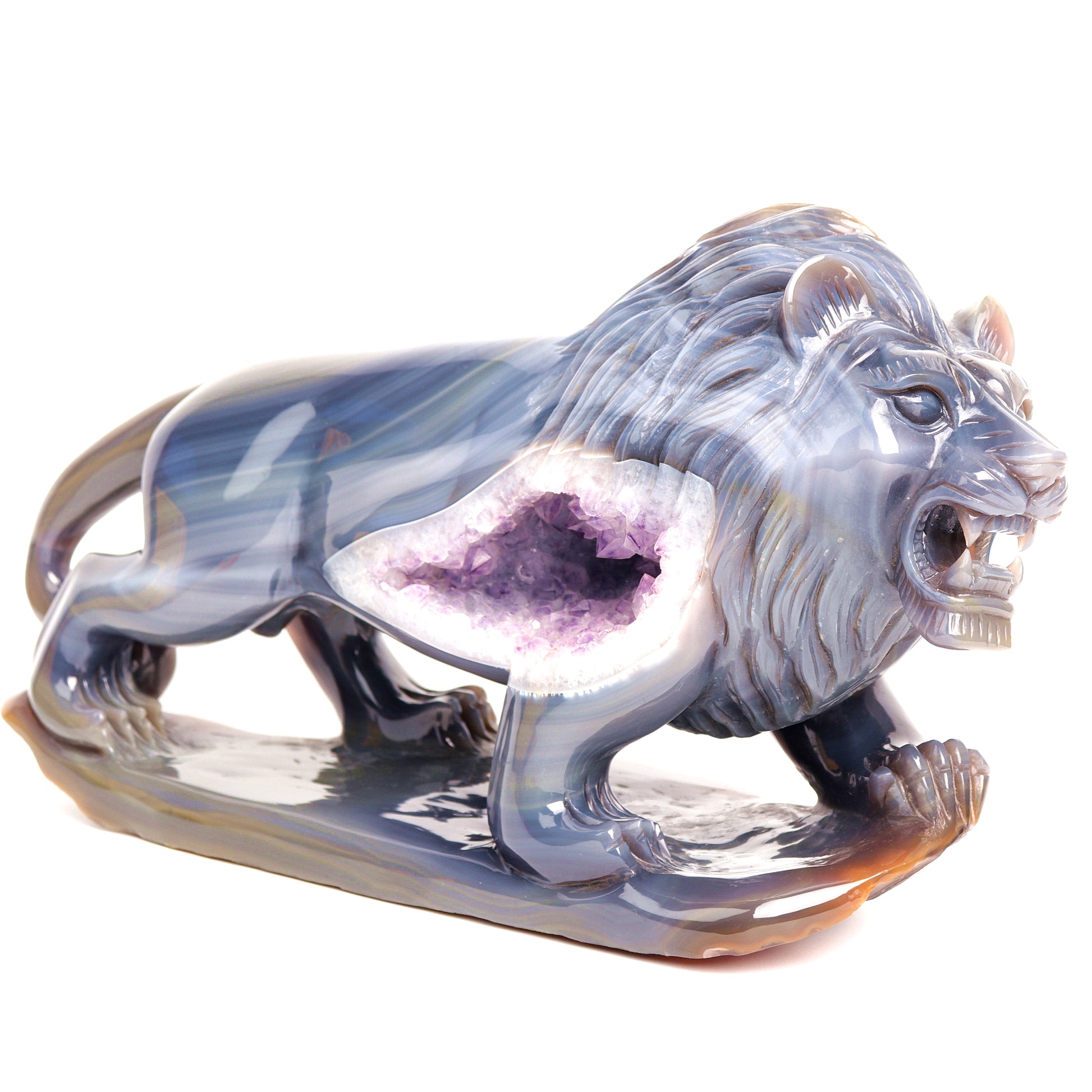 amethyst geode lion