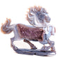 The MOST IMPRESSIVE Masterpiece: Amazing 11.5" Agate Amethyst Geode Carved Crystal Horse Sculpture Quartz Collection