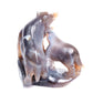 6.2" Druzy Agate Carved Crystal Wolf Figurine Quartz Healing