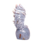 6" Druzy Agate Carved Crystal Eagle Head Figurine Realistic Healing