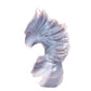 6" Druzy Agate Carved Crystal Eagle Head Figurine Realistic Healing