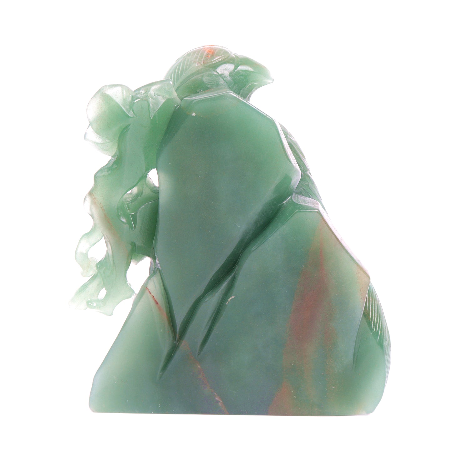 6" Green Aventurine Carved Crystal Bird Sculpture Healing Quartz Decor