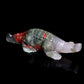 9" Bloodstone Carved Crystal Alligator Crocodile Figurine Healing Quartz