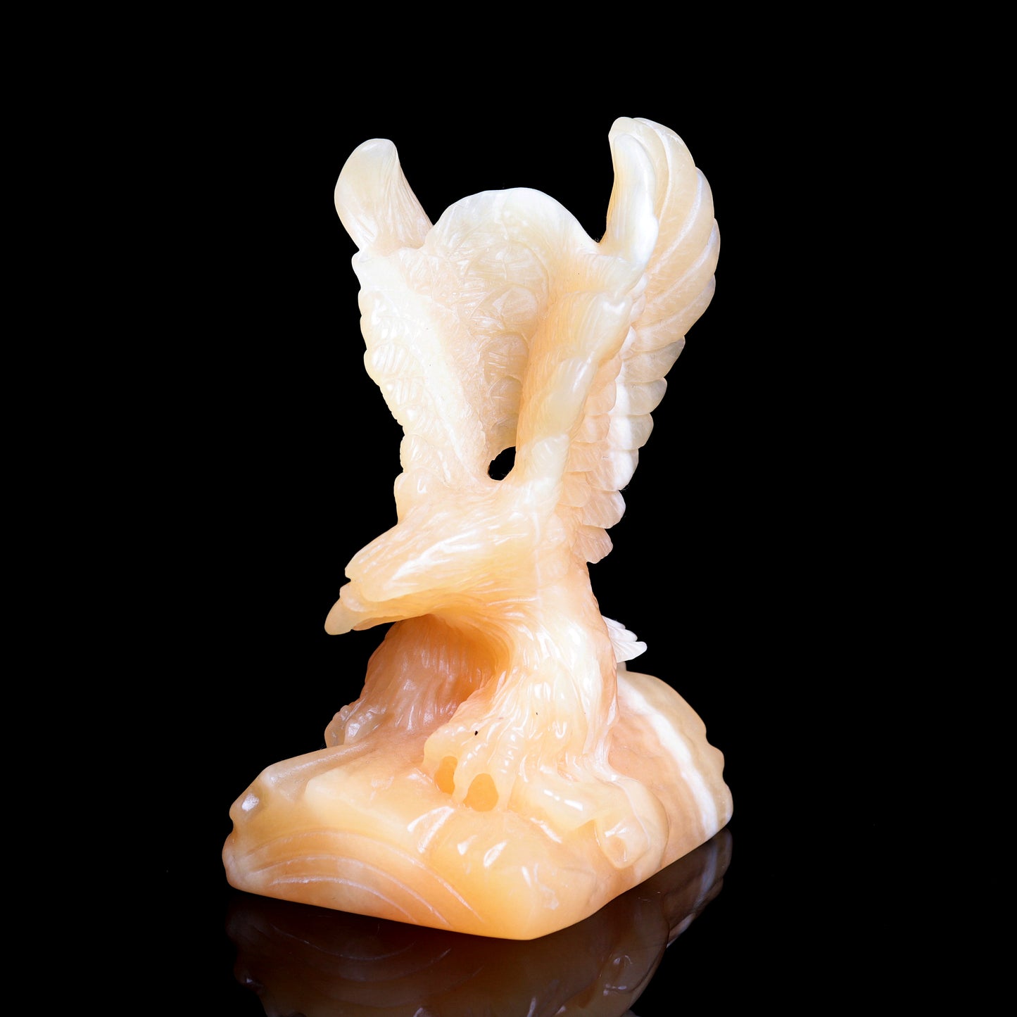 4.5" Carved Yellow Calcite Eagle Figurine Crystal Healing Decorate Gift