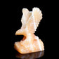 4.5" Carved Yellow Calcite Eagle Figurine Crystal Healing Decorate Gift