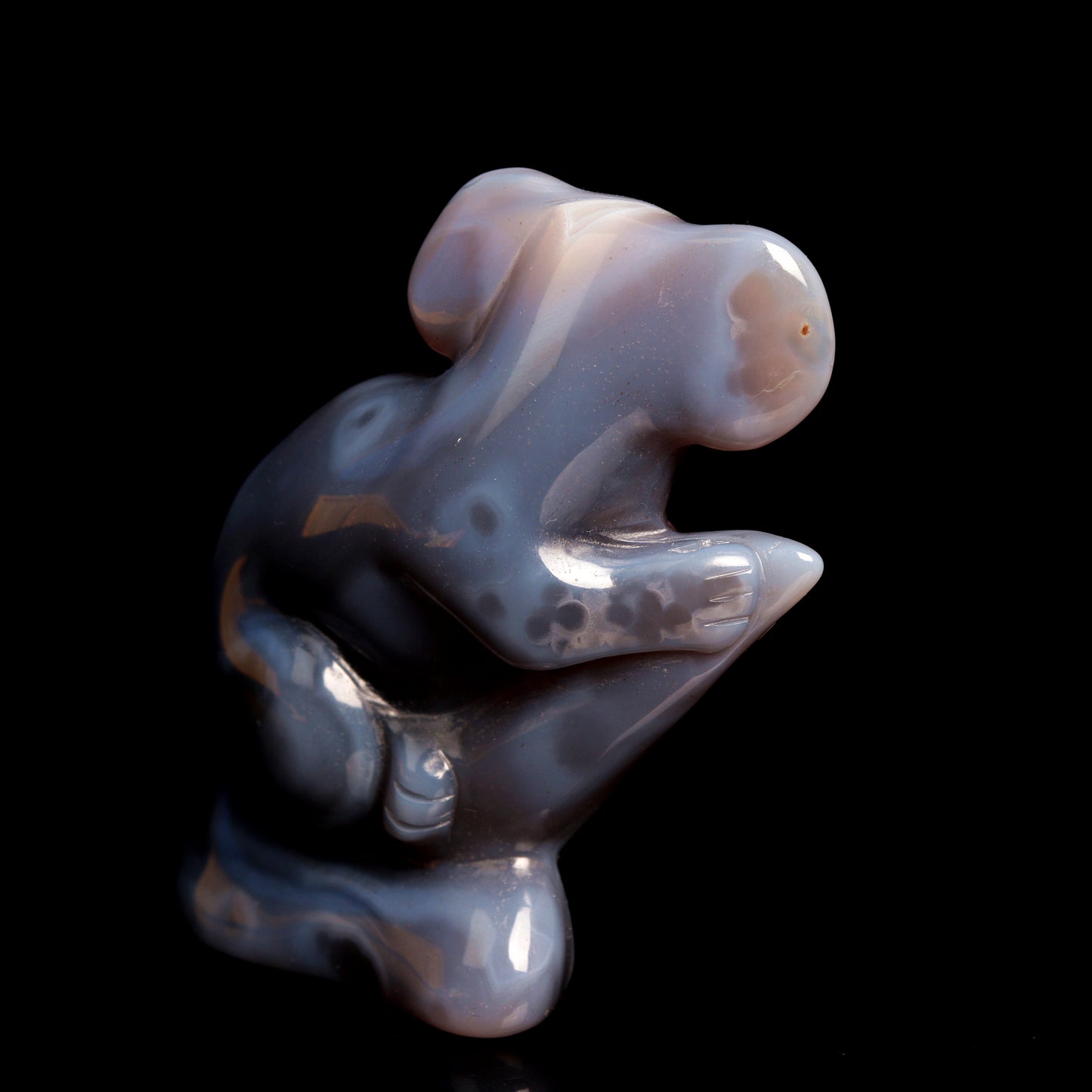 4" Amethyst Agate Carved Crystal koala Figurine Healing Quartz