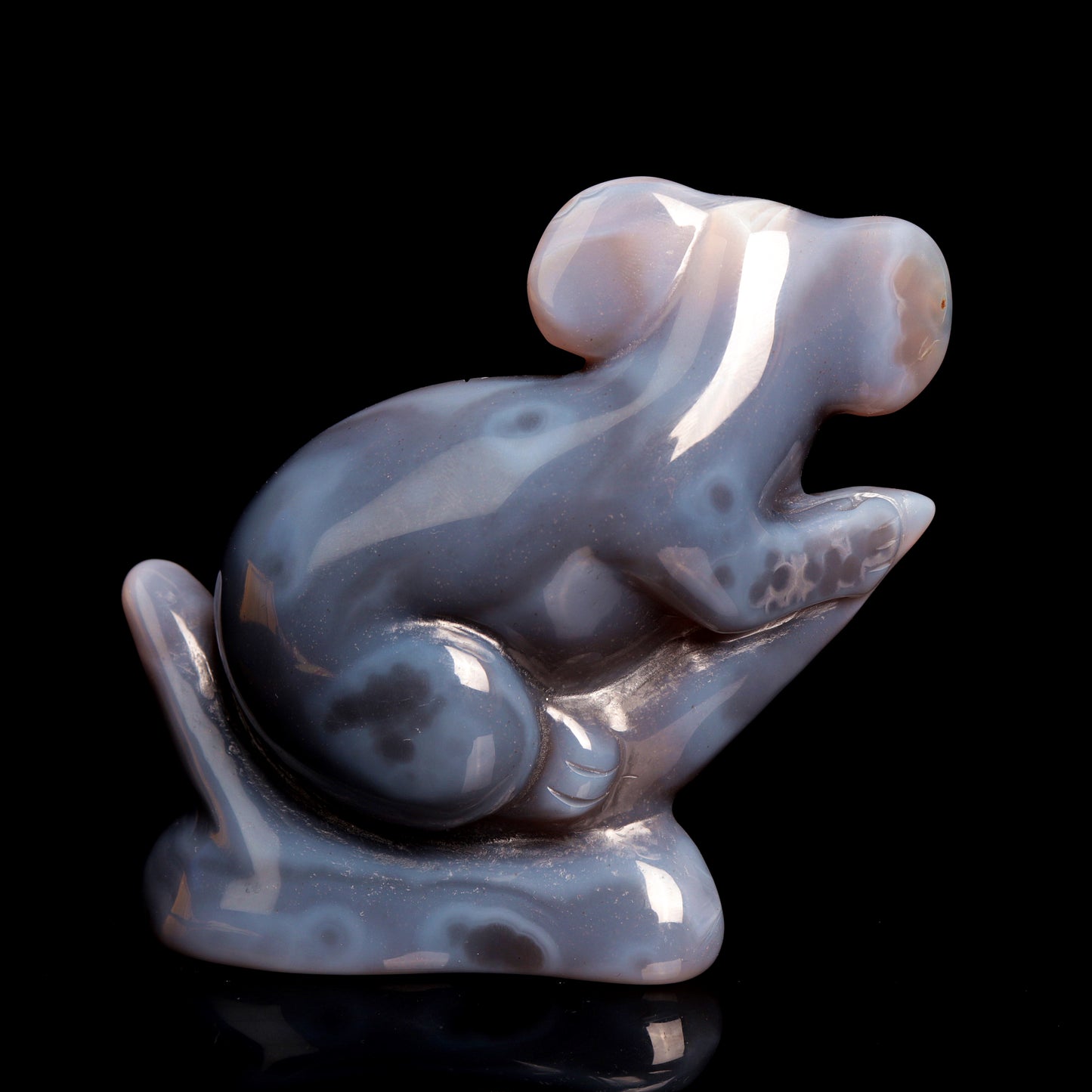 4" Amethyst Agate Carved Crystal koala Figurine Healing Quartz