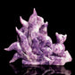 6.5" Lepidolite Carved Crystal Nine Tail Fox Sculpture Healing Quartz