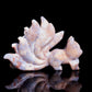 4" Blue Flower Agate Carved Crystal Nine Tail Fox Figurine Healing Quartz