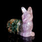 4.1" Rainbow Fluorite Carved Crystal Nine Tail Fox Figurine Healing Quartz