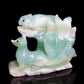 6" Green Caribbean Calcite Carved Crystal Nine Tail Fox Sculpture Healing Quartz