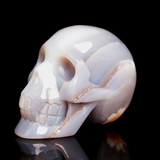 druzy agate skull