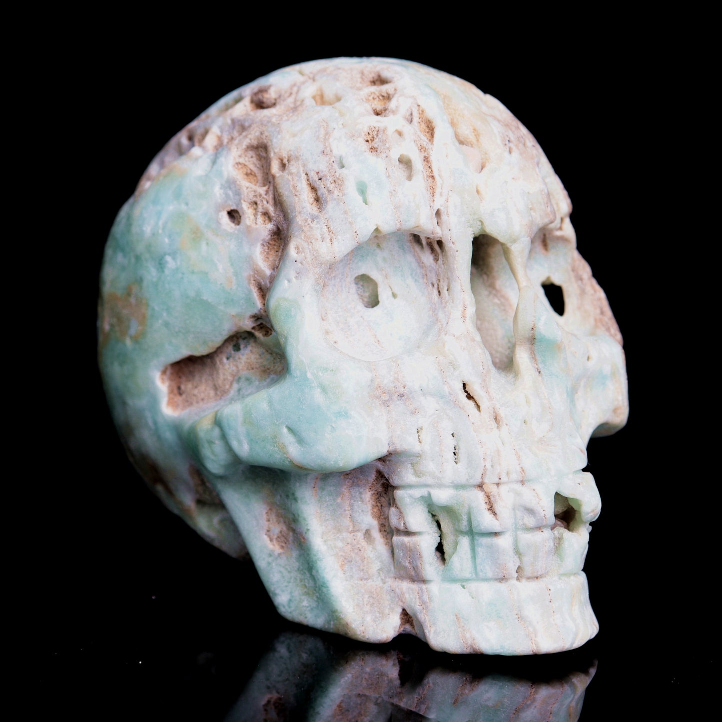 4" Hemimorphite Crystal Skull Figurine Quartz Healing Decor Gift