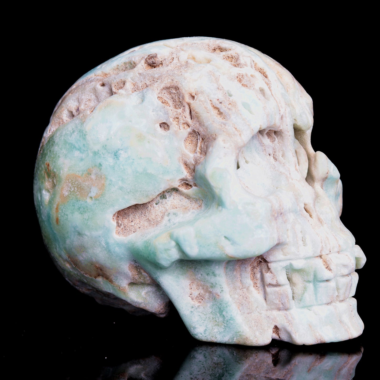 4" Hemimorphite Crystal Skull Figurine Quartz Healing Decor Gift