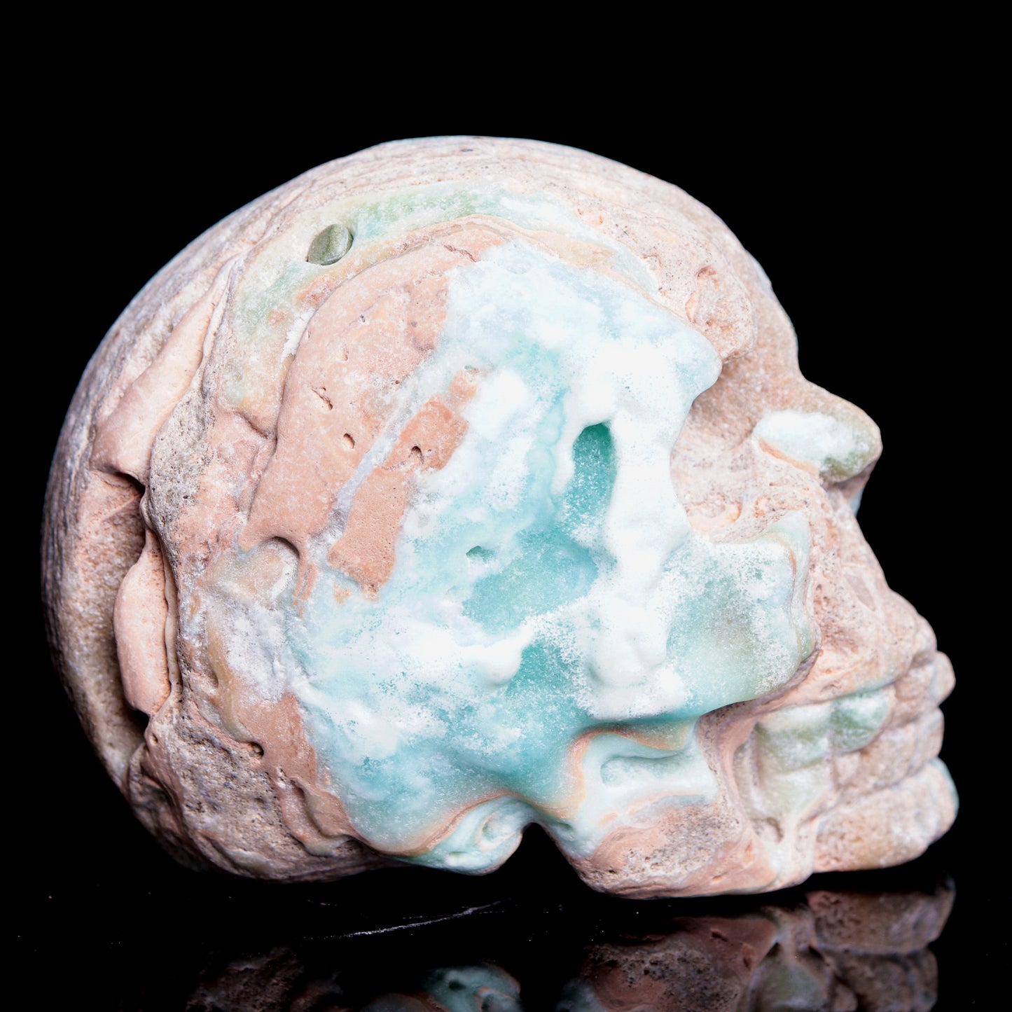 3" Hemimorphite Crystal Skull Figurine Quartz Healing Decor Gift