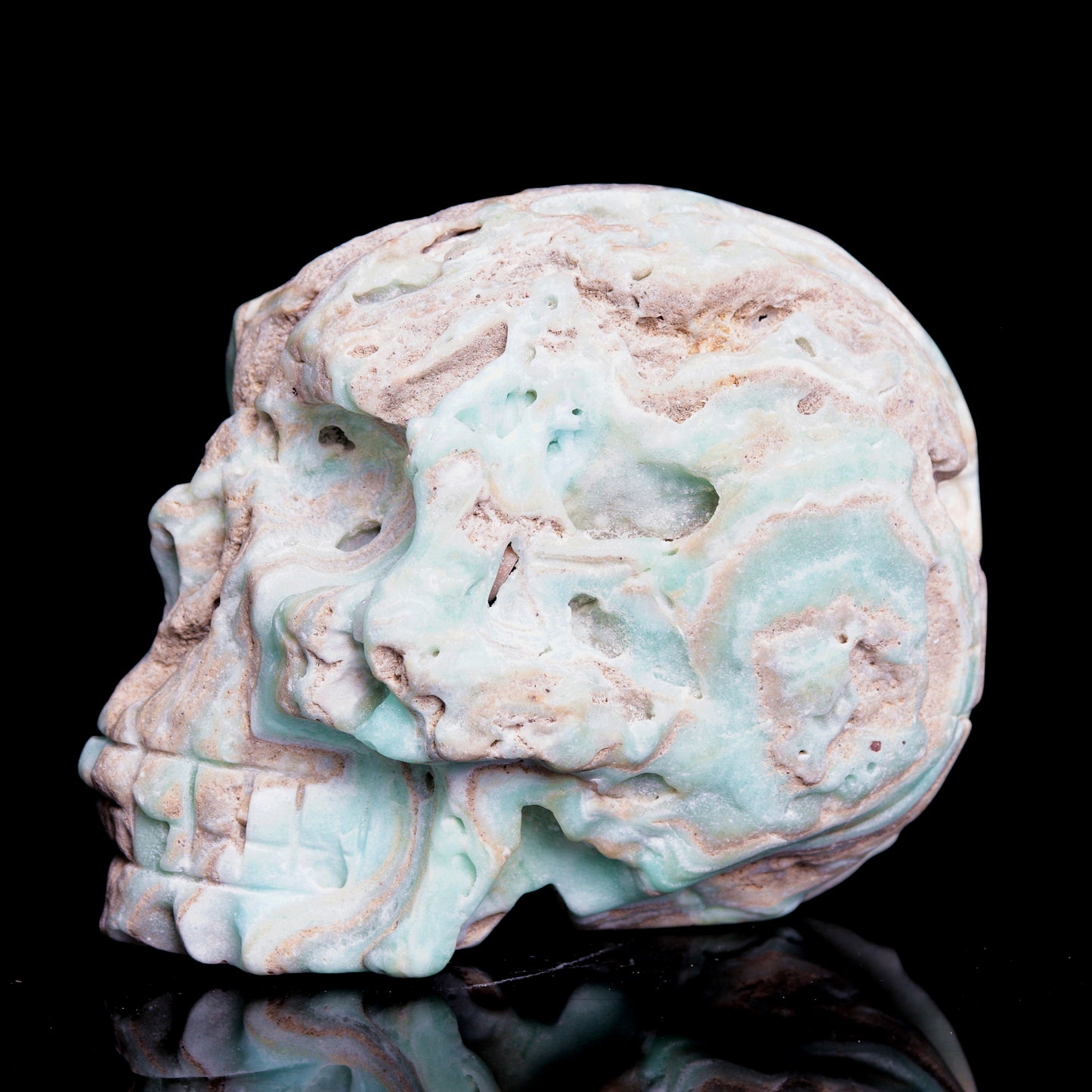 4" Hemimorphite Crystal Skull Figurine Quartz Healing Decor Gift