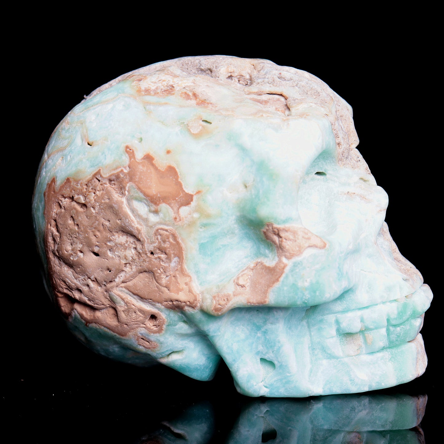 4" Hemimorphite Crystal Skull Figurine Quartz Healing Decor Gift