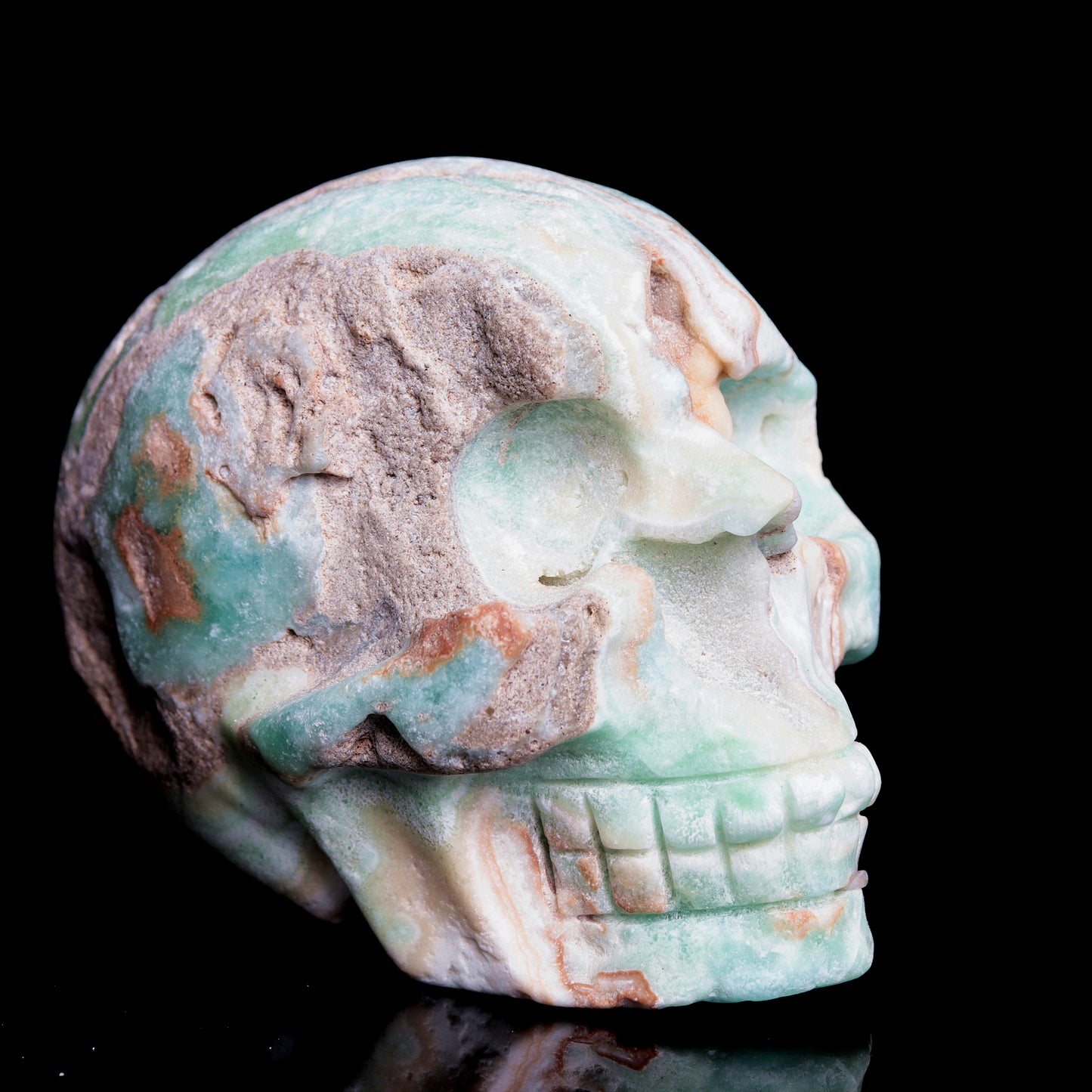 3.5" Hemimorphite Crystal Skull Figurine Quartz Healing Decor Gift