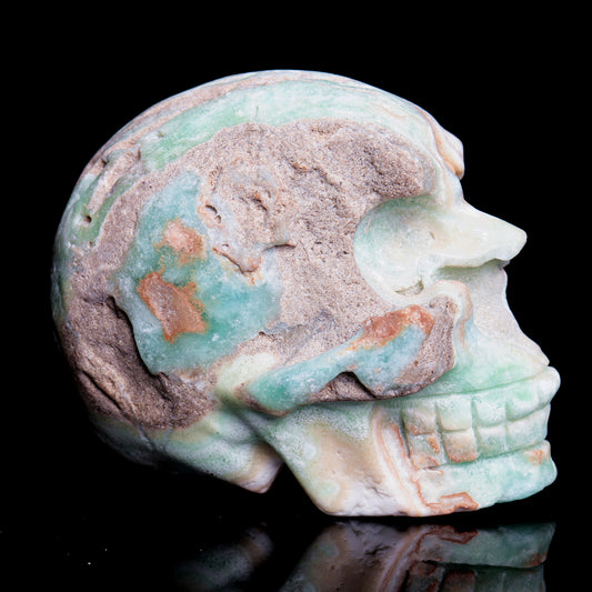 3.5" Hemimorphite Crystal Skull Figurine Quartz Healing Decor Gift