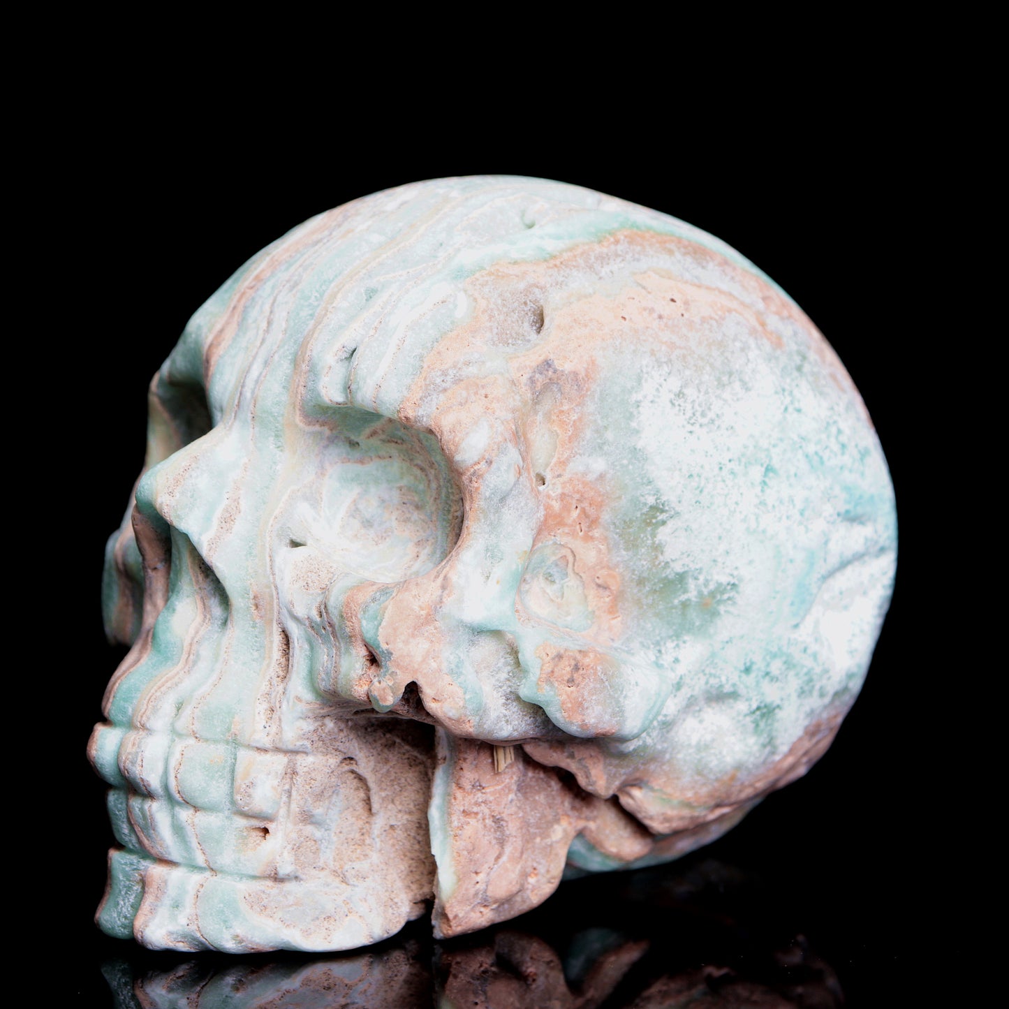 4" Hemimorphite Crystal Skull Figurine Quartz Healing Decor Gift