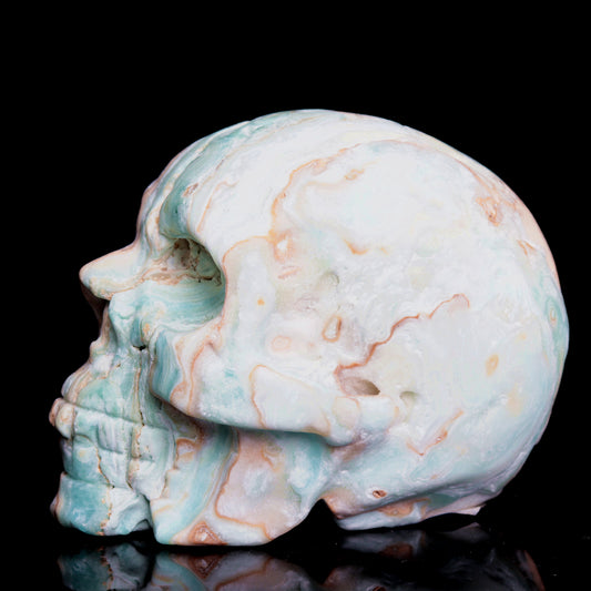 3.5" Hemimorphite Crystal Skull Figurine Quartz Healing Decor Gift