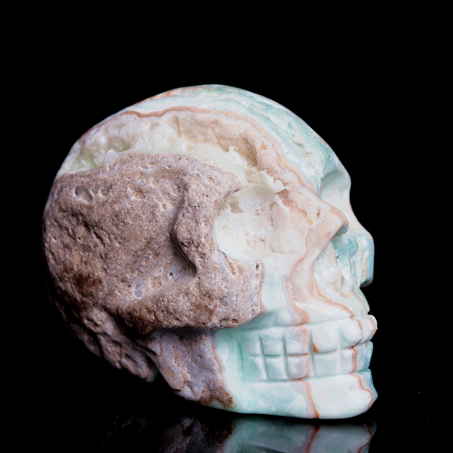 3.5" Hemimorphite Crystal Skull Figurine Quartz Healing Decor Gift