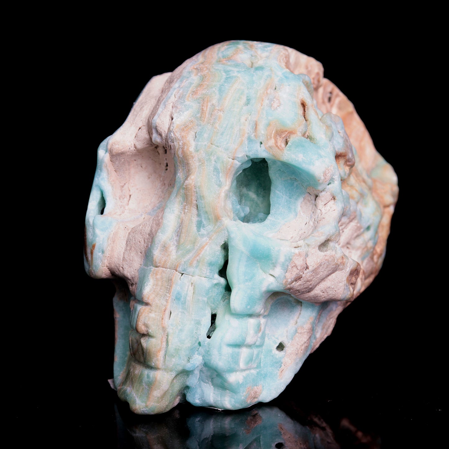 4" Hemimorphite Crystal Skull Figurine Quartz Healing Decor Gift