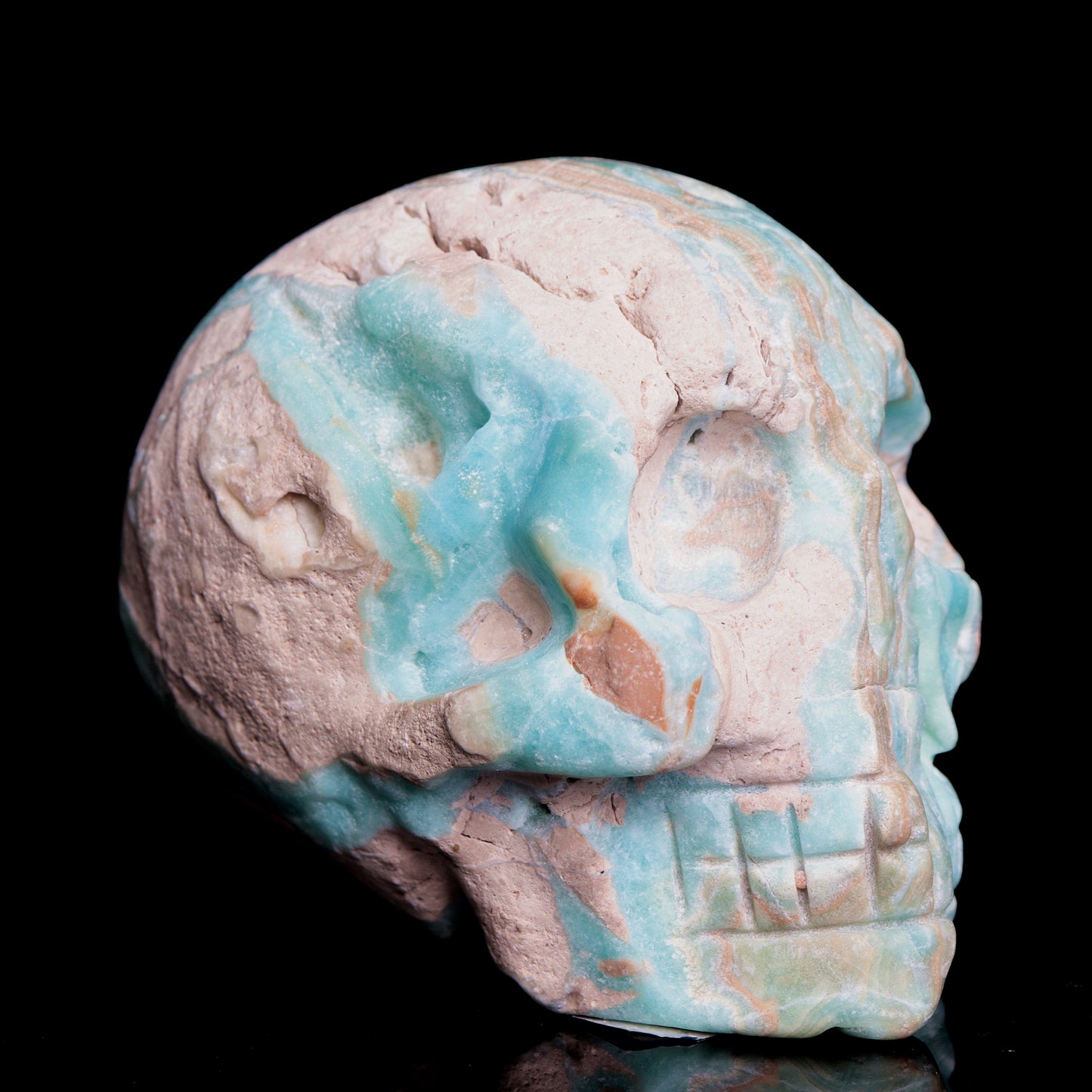 4" Hemimorphite Crystal Skull Figurine Quartz Healing Decor Gift