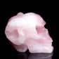 4" Rose Quartz Crystal Skull Horns Figurine Quartz Healing Decor Gift