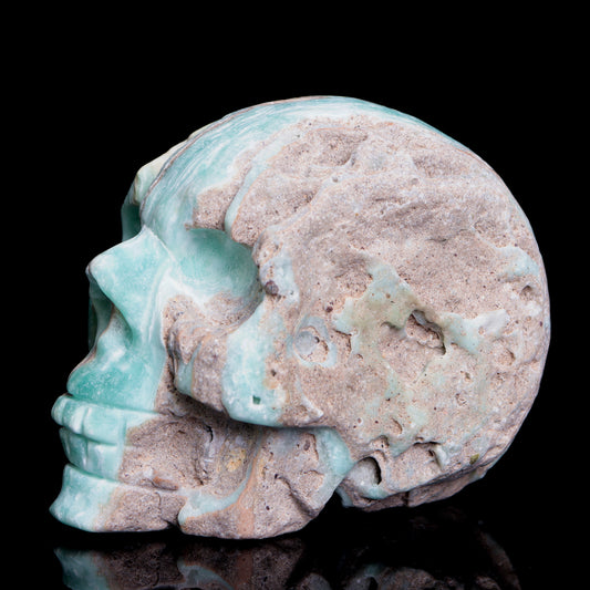 4" Hemimorphite Crystal Skull Figurine Quartz Healing Decor Gift