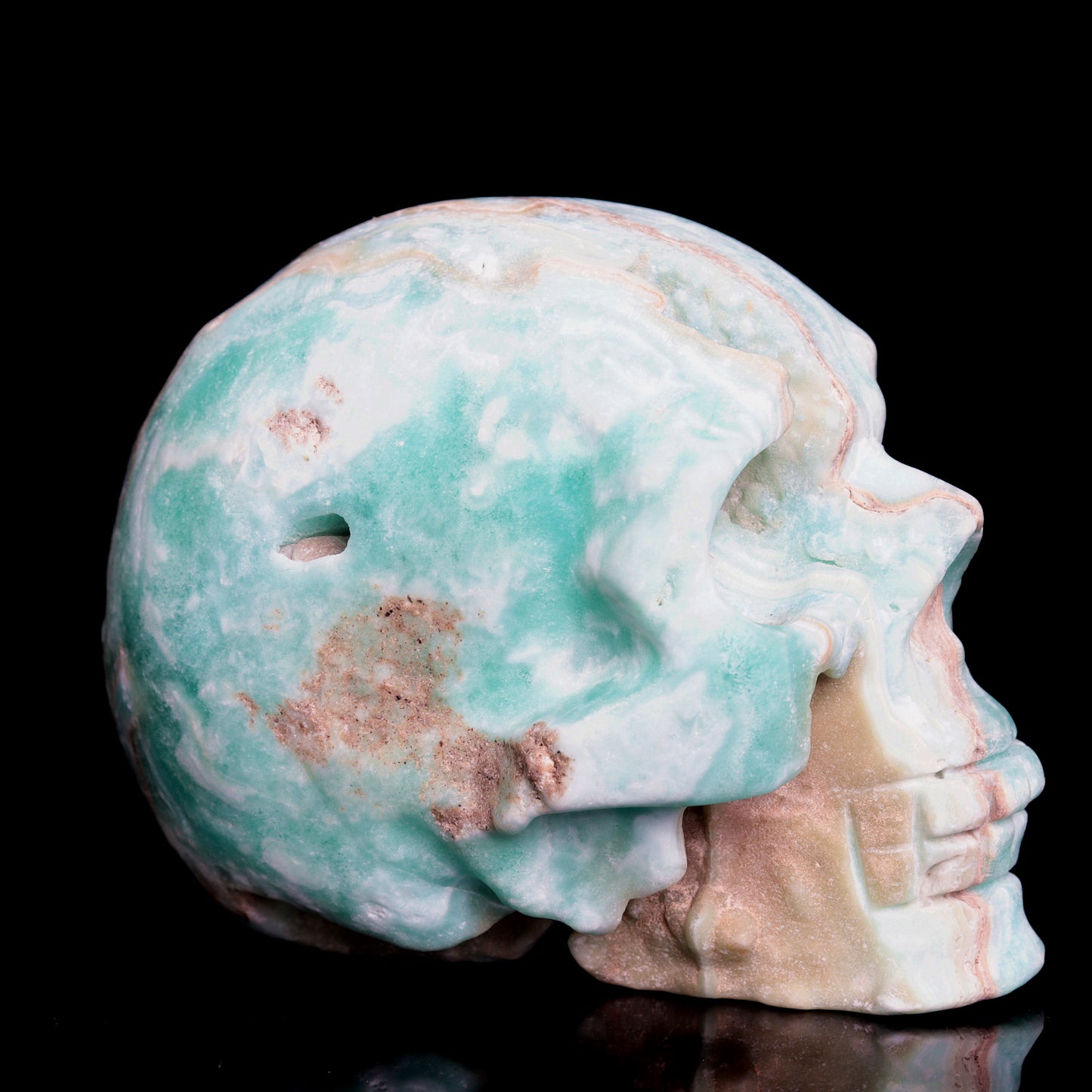 4" Hemimorphite Crystal Skull Figurine Quartz Healing Decor Gift