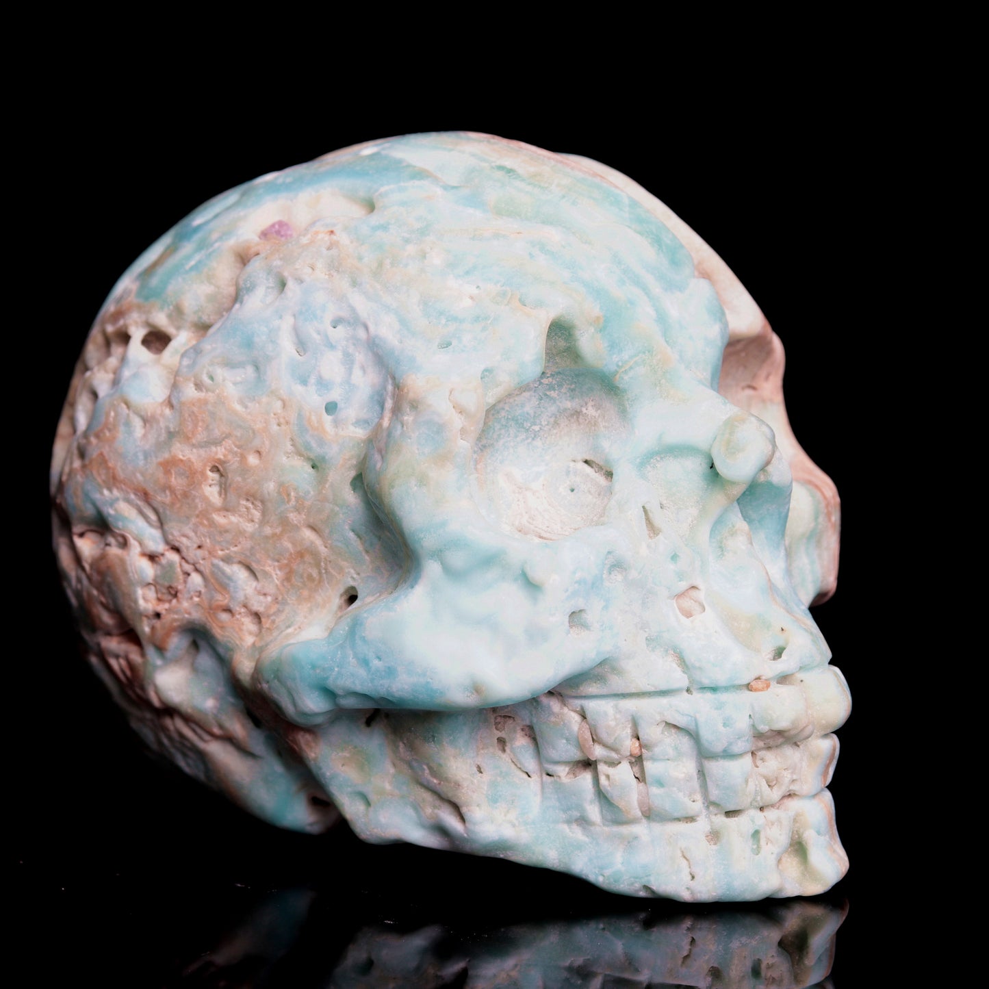 4" Hemimorphite Crystal Skull Figurine Quartz Healing Decor Gift