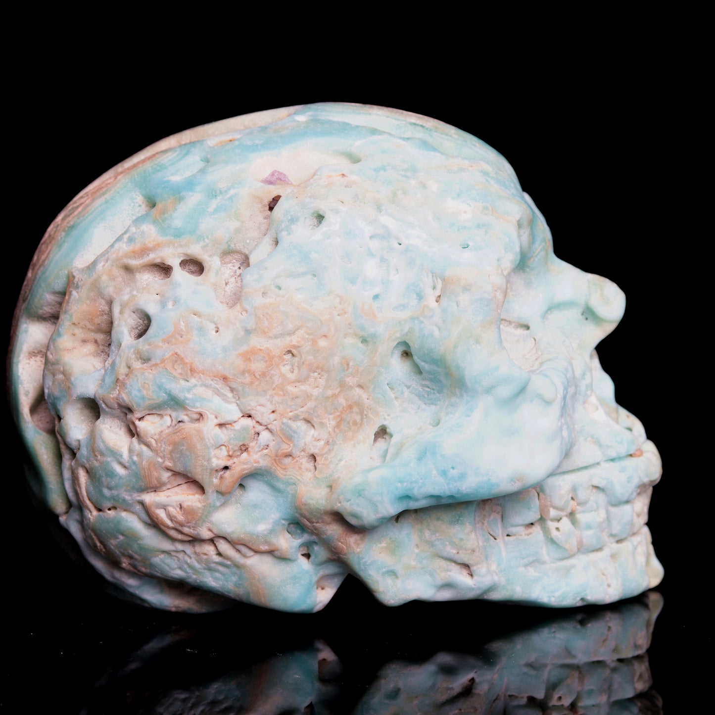 4" Hemimorphite Crystal Skull Figurine Quartz Healing Decor Gift