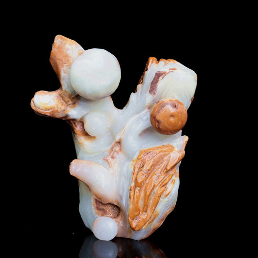 6" Afghan Jade Crystal Mushroom Figurine Healing Quartz Decor Gift