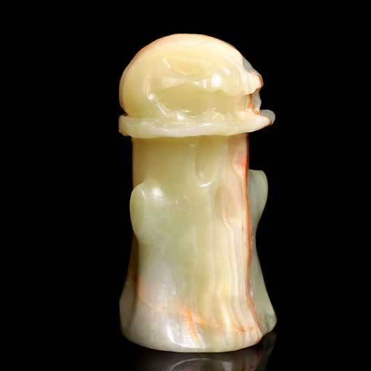 3.5" Afghan Jade Crystal Mushroom Figurine Healing Quartz Decor Gift