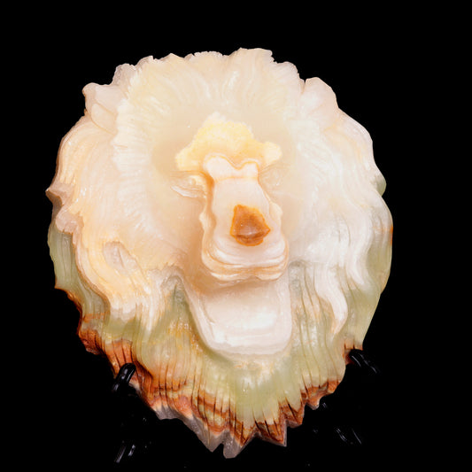 7.5" Afghan Jade Crystal Lion Figurine Healing Quartz Decor Gift