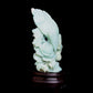 9" Amazonite Crystal Peacock Figurine Healing Quartz Decor Gift