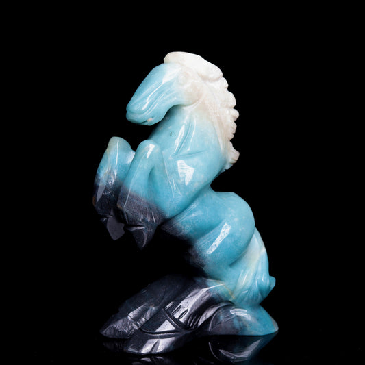 5" Trolleite Crystal Horse Figurine Quartz Animal Carvings Decor