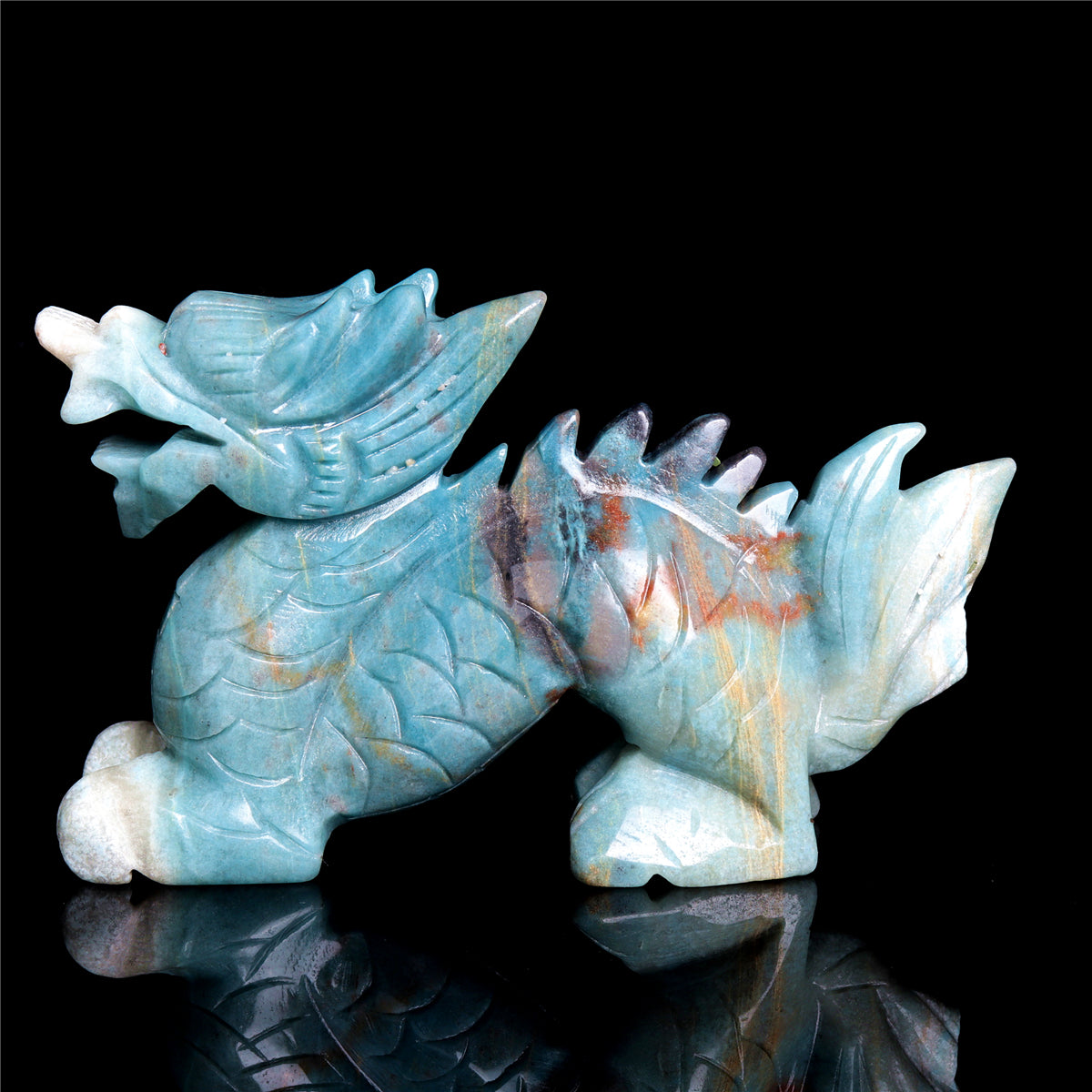 5" Trolleite Crystal Dragon Figurine Stone Animal Carvings Decor