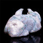 7" Moss Agate Crystal Cat Figurine Healing Quartz Animal Decor
