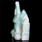 7" Amazonite Crystal Yoga Lady Figurine Stone Animal Carvings Decor
