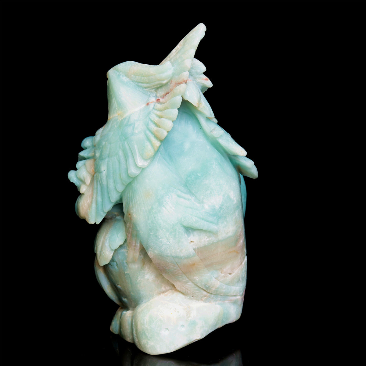 7" Amazonite Crystal Bird Figurine Quartz Animal Carvings Decor Gift