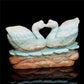 6" Amazonite Crystal Swan Figurine Quartz Animal Carvings Decor Gift