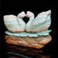 6" Amazonite Crystal Swan Figurine Quartz Animal Carvings Decor Gift