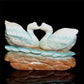 6" Amazonite Crystal Swan Figurine Quartz Animal Carvings Decor Gift